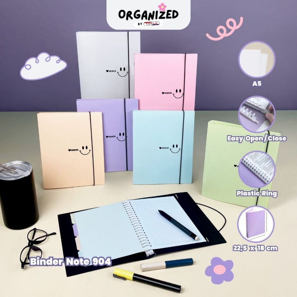 

Topla Binder note pastel buku catatan agenda journal sekolahan dan kuliah ukuran A5