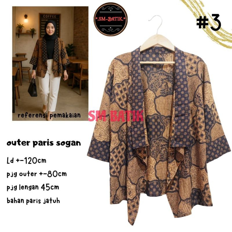Outer Paris Sogan Cardigan Batik Paris Sogan