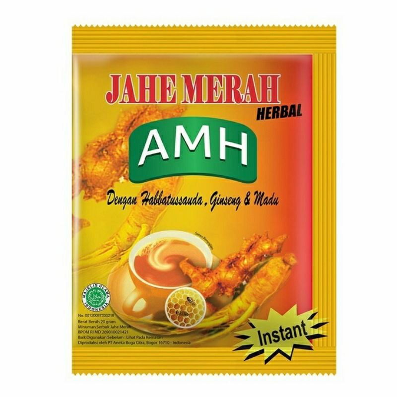 

Jahe Merah Herbal AMH ORIGINAL plus Habbatasauda Gingseng Dan Madu 1 Sanchet