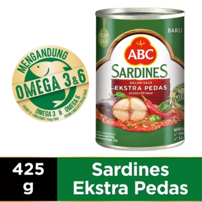 

ABC Sarden | Saus Ekstra Pedas | Netto 425 Gram