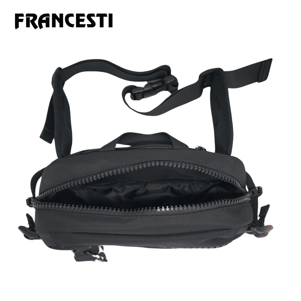 Francesti Tas  Pinggang,Punggung Pria/Wanita Waterproof 9501 Waist Bag Black Stylist