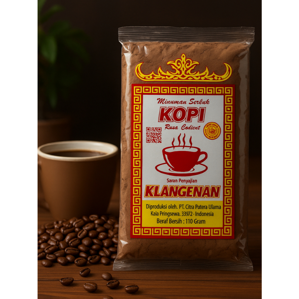 

Kopi Klangenan Asli Pringsewu Lampung Kemasan 100 Gram Kopi Bubuk Robusta