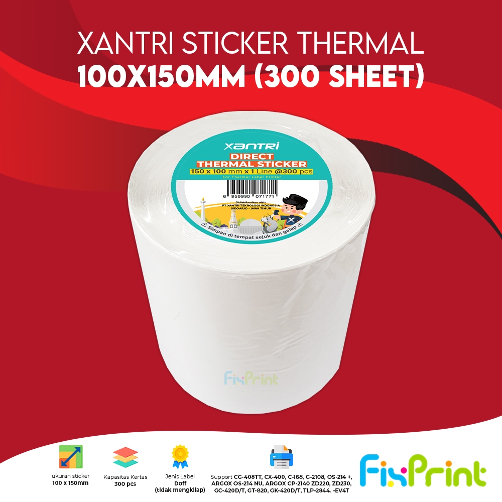 

Kertas Resi Label Thermall Barcode 78 100 150 Xantri Varian isi 250 300 500 Xantri Thermal Label Paper