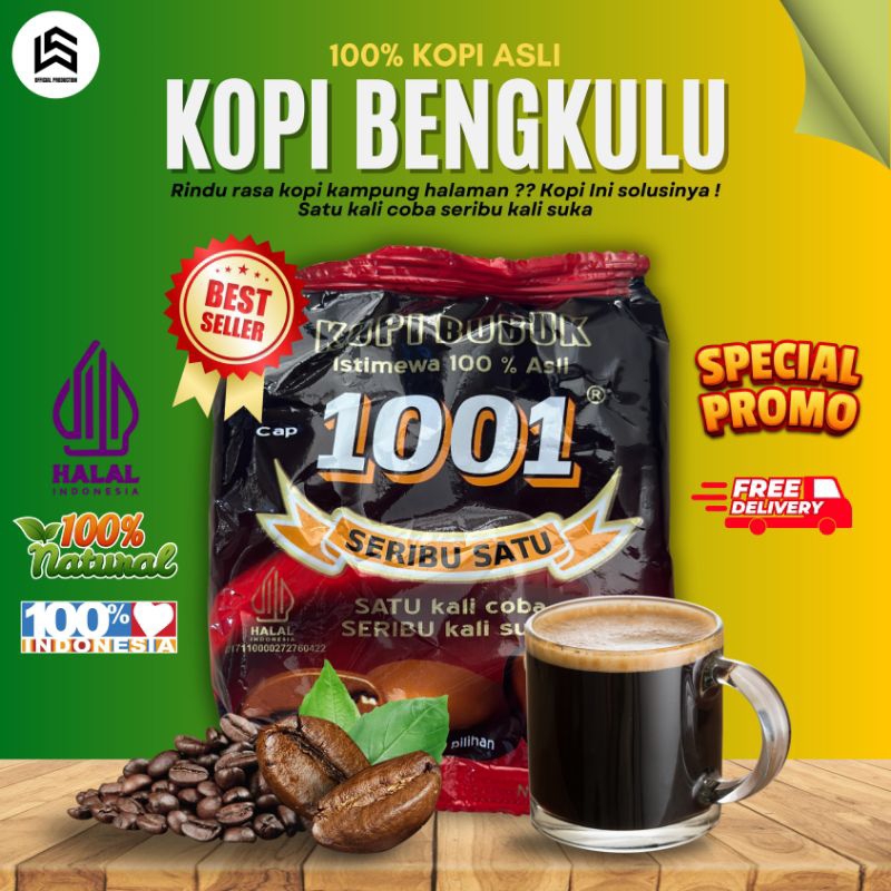 

KOPI BUBUK ROBUSTA | KOPI 1001 KHAS BENGKULU | NETTO 45 gr | OLEH-OLEH KHAS BENGKULU | 100% ASLI