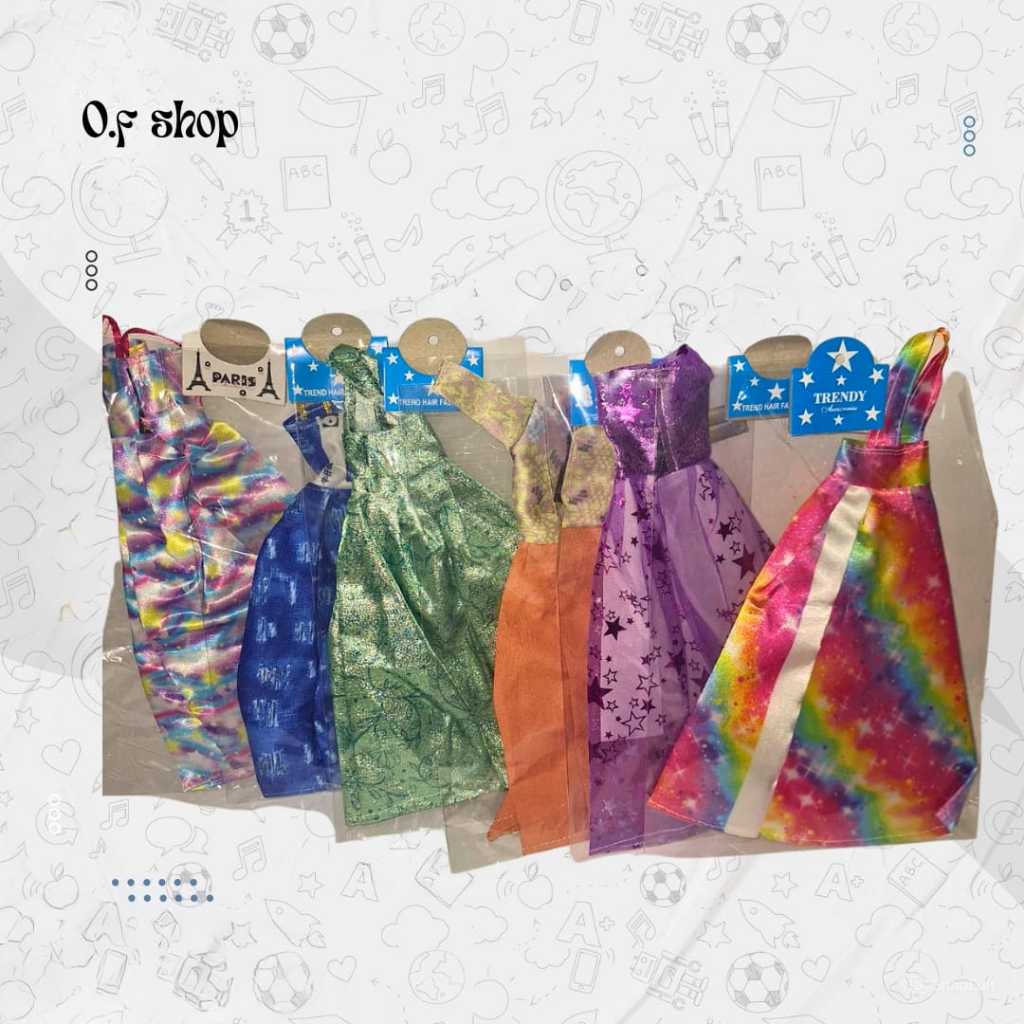 Mainan berbie baju berbie isi 6 pcs //baju berbie aksesoris berbie