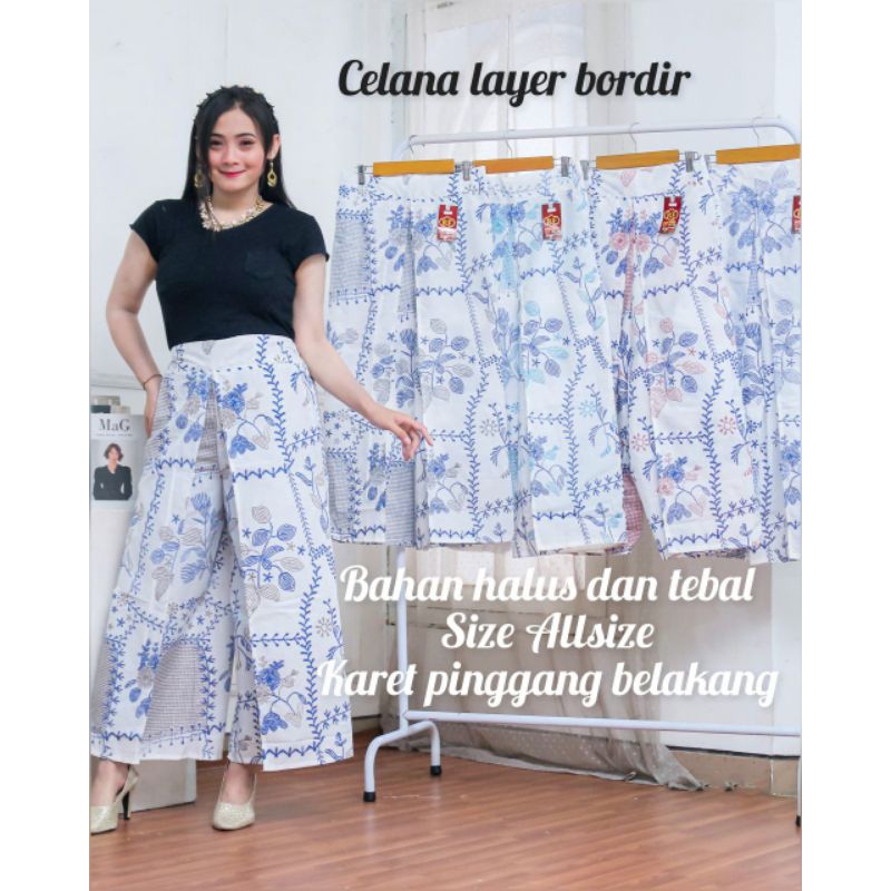 batik kulot sayap celana batik kulot sayap layer