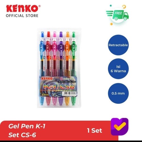 

Pulpen Set Kenko K-1 CS6 / Pen bungkusan / Pen banyak warna kenko / pen 6 warna