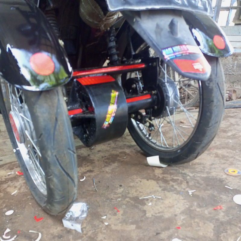 Modifikasi Motor Roda 3 pakai rantai