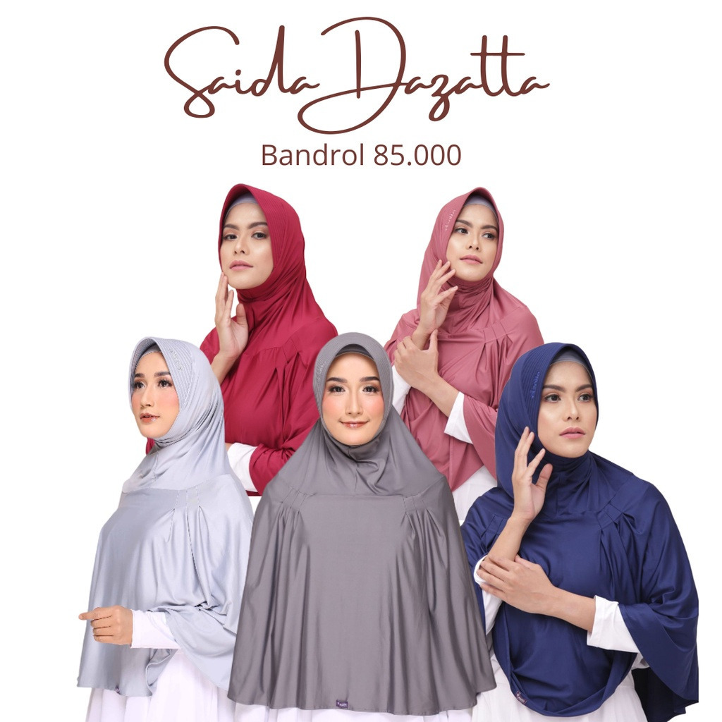 ELZATTA Saida Dazatta - Hijab Jilbab Kerudung Bergo Instan Jumbo Polos Jilbab Panjang Syar'i - Jilba