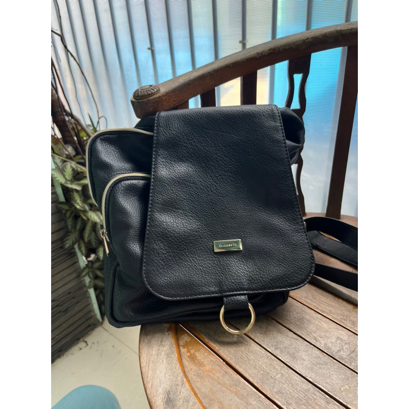 *PRELOVED* TAS RANSEL ELIZABETH HITAM || Tas wanita