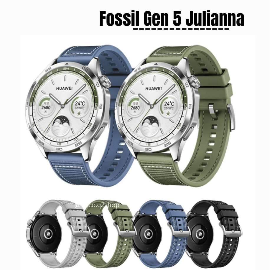 TALI JAM TANGAN STRAP FOSSIL GEN 5 CARLYLE GARRETT JULIANNA - STYLIS CANVAS RUBBER 22MM
