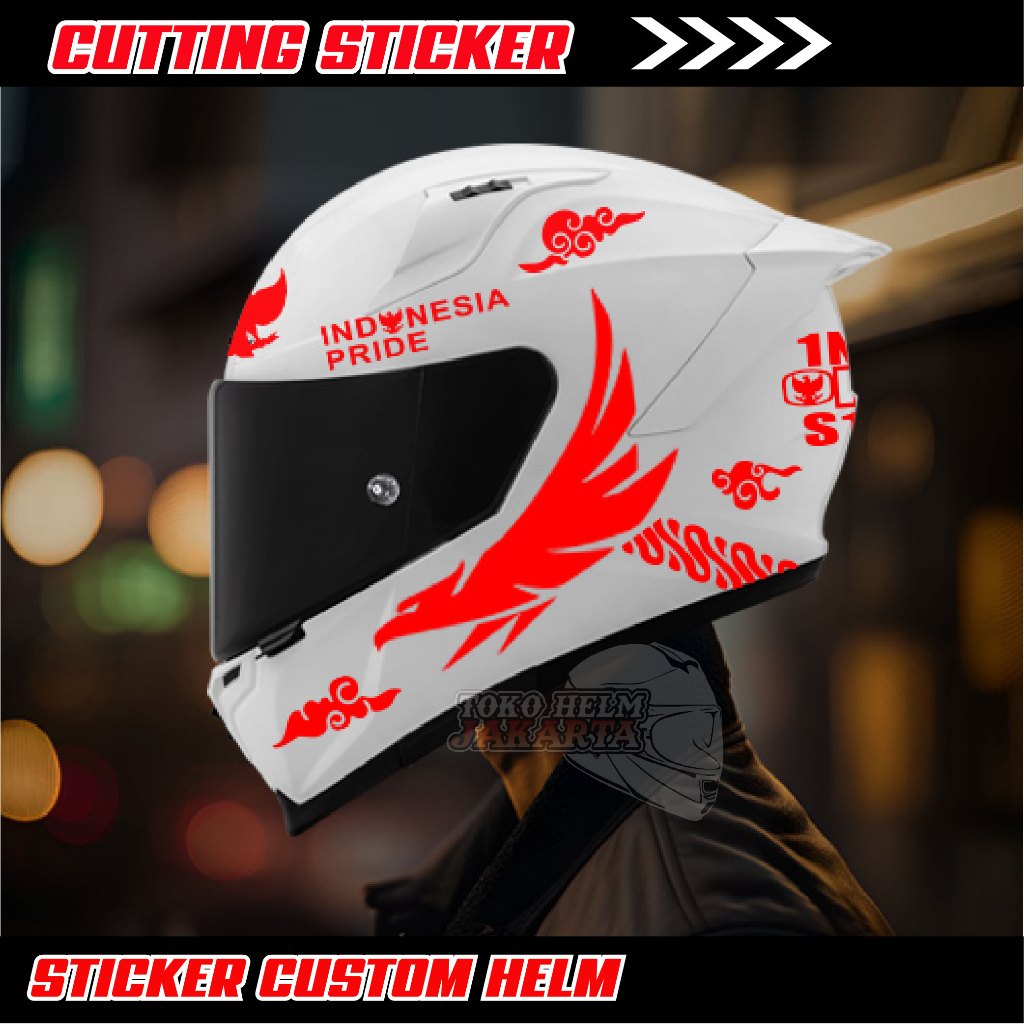 Sticker Helm Indonesia Pride/Sticker cutting helmet
