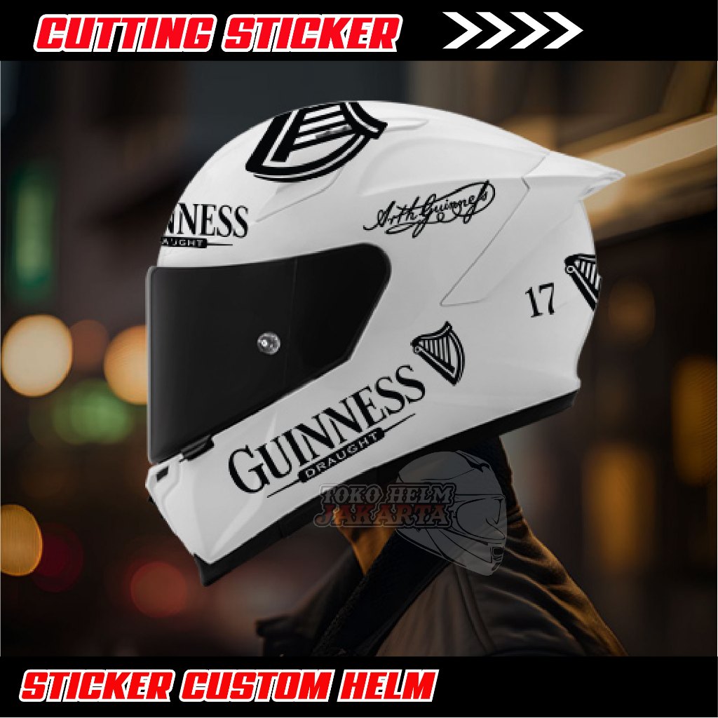 Sticker Helm Guinness/ Sticker cutting helmet