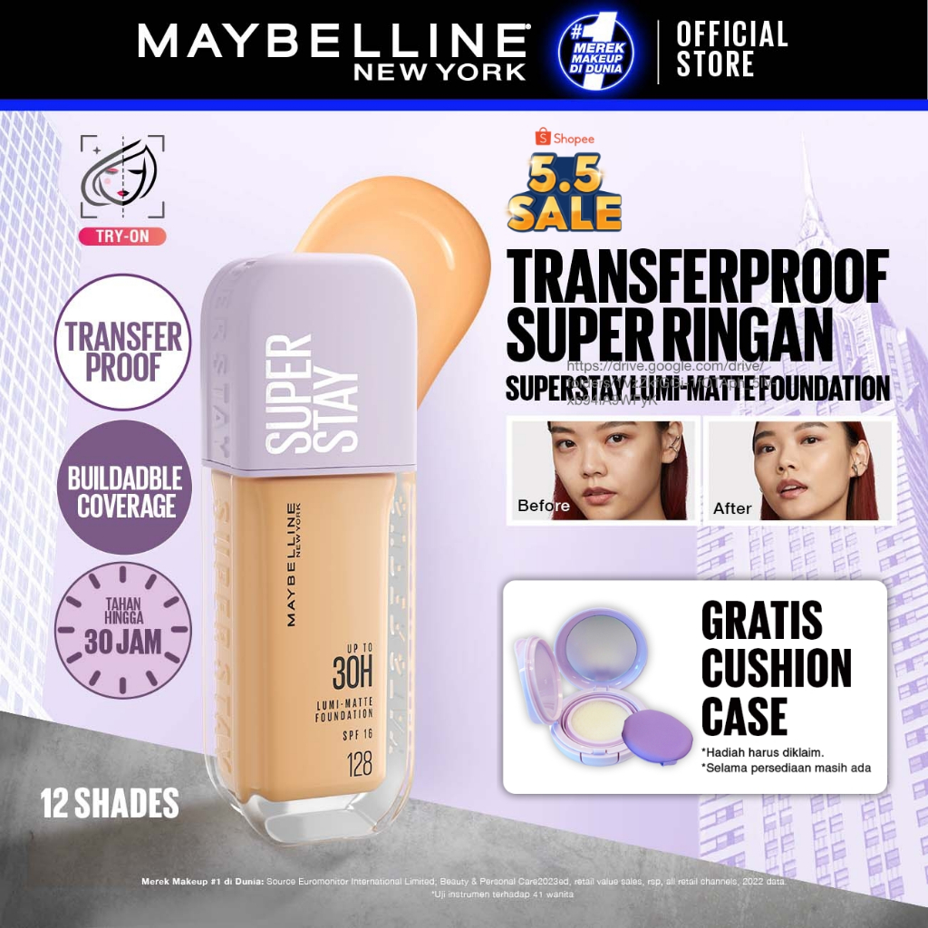 MAYBELLINE OFFICIAL Superstay Lumi Matte Liquid Foundation 35 mL SPF 16 – Full coverage transferproo
