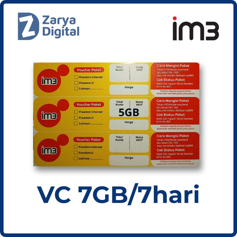Voucher Indosat Internet 7GB / 7hari