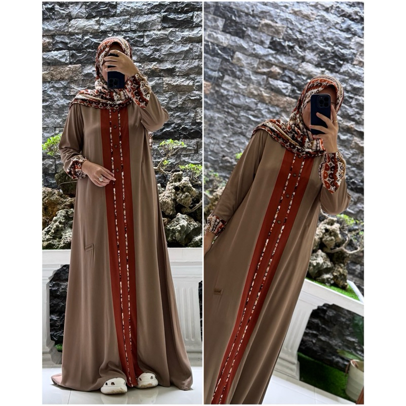 DRESS SET HIJAB NADHEEFA ORI TERBARU - NADHEEFA STORE