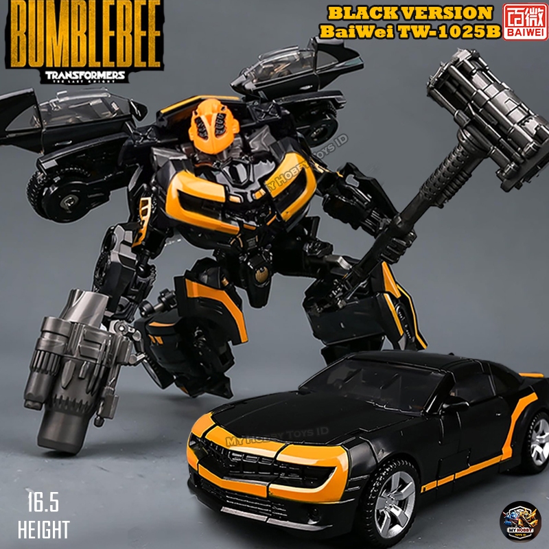 Figure Transformers Robot Bumblebee Wasp Warrior Black Version Mobil Camaro Hitam Not BB-02