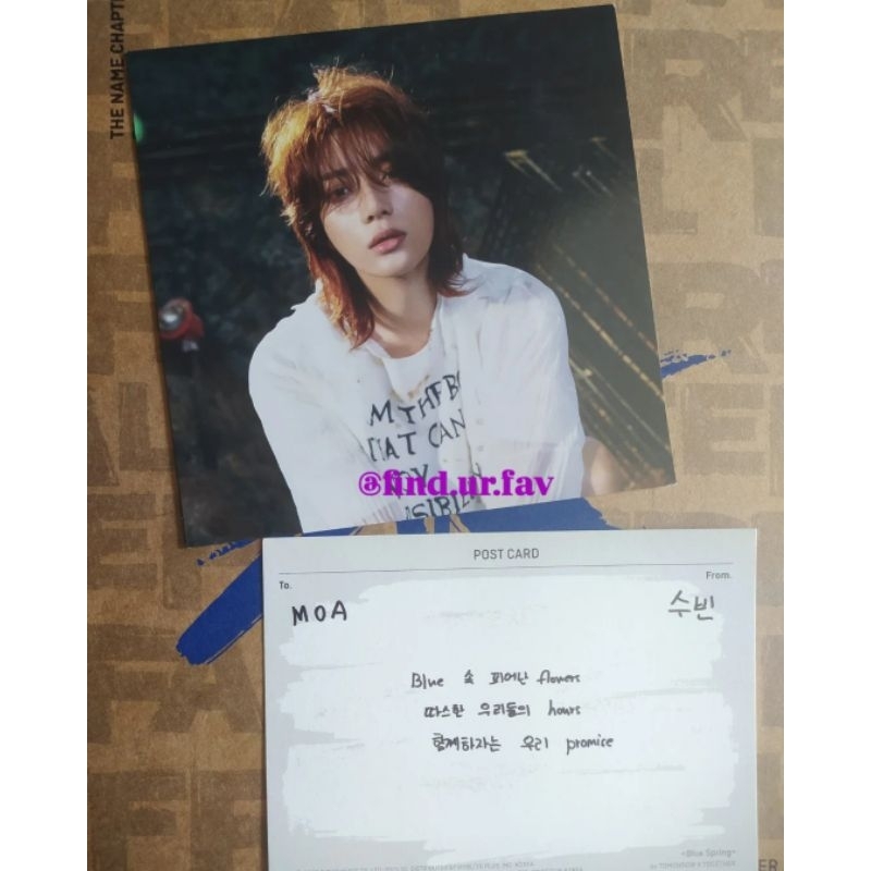 TXT Official Postcard Beomgyu+Soobin Album Freefall Melancholy