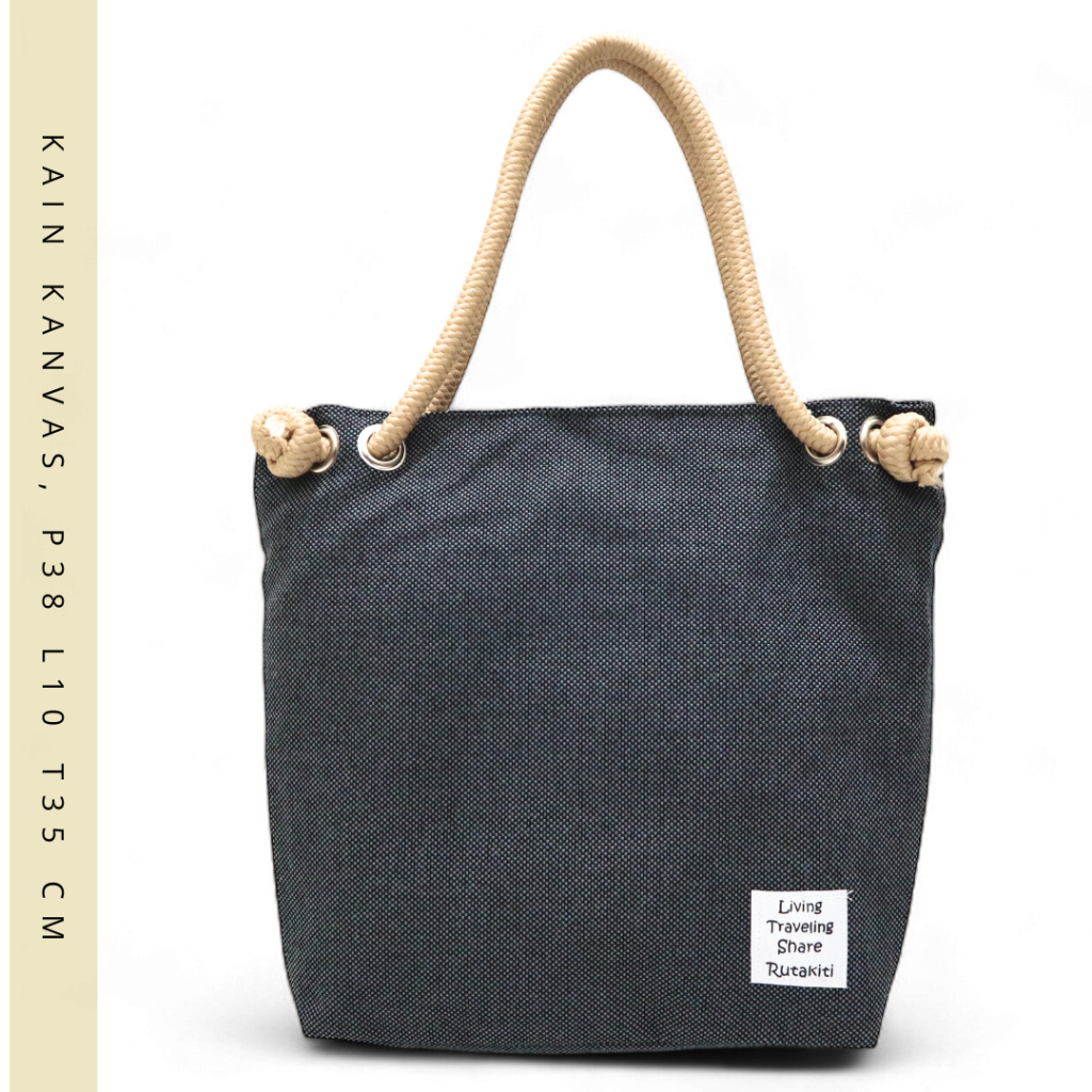 Free Ongkir Jual Tas Totebag Kuliah Kondangan Jalan Jalan Tote Kanvas Warna Tali Sumbu Tambang Tebal