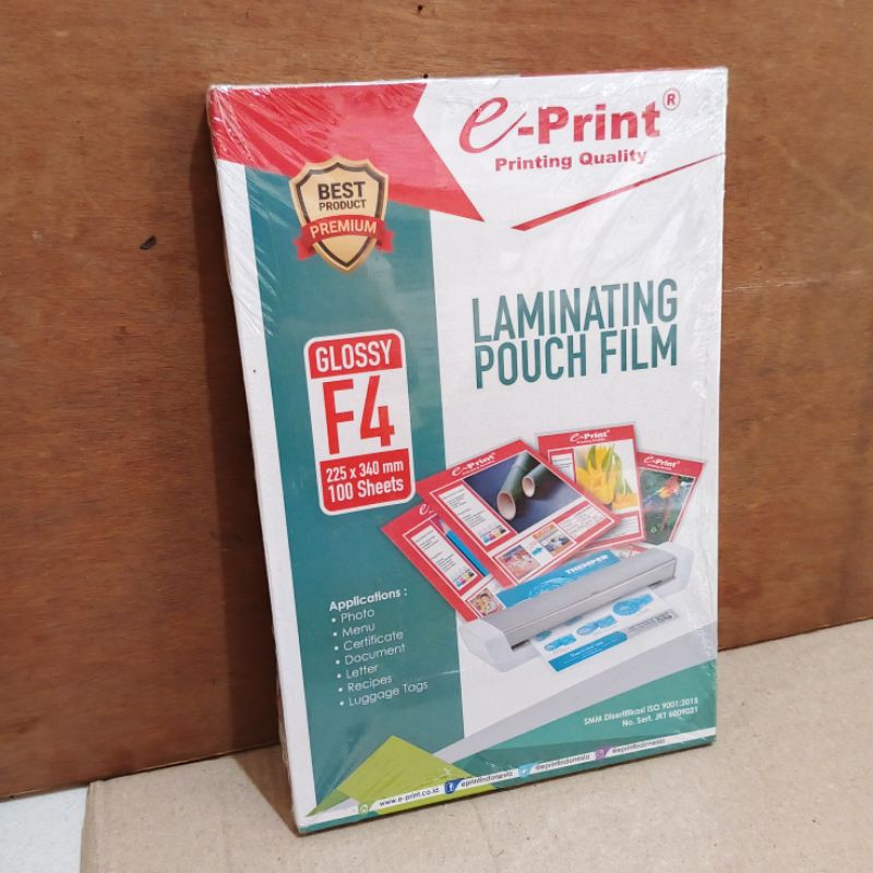 

50 Pcs Plastik Laminating F4 /A4 Eprint