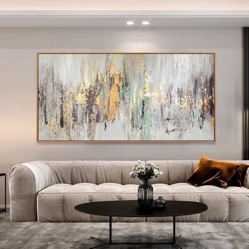 lukisan abstrak dinding aesthetic original handmade