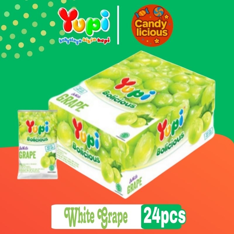 

Permen Yupi Bolicious White Grape Display Box isi 24pcs