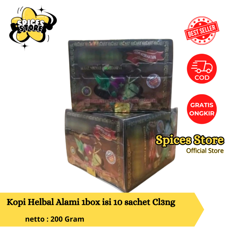 

Kopi Herbal Alami 1box isi 10 sachet Cl3ng - Spices Store - Kopi Nikmat Murah