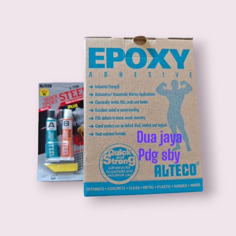 

lem 2 ton quick lem epoxy steel 1dus isi 12set lem dua ton 20g 20gr gram alteco 1lusin 1 lusin (BA)