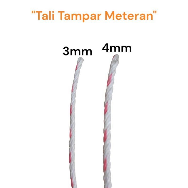 Tali Tampar plastik PE diameter 3mm&4mm Eceran permeter