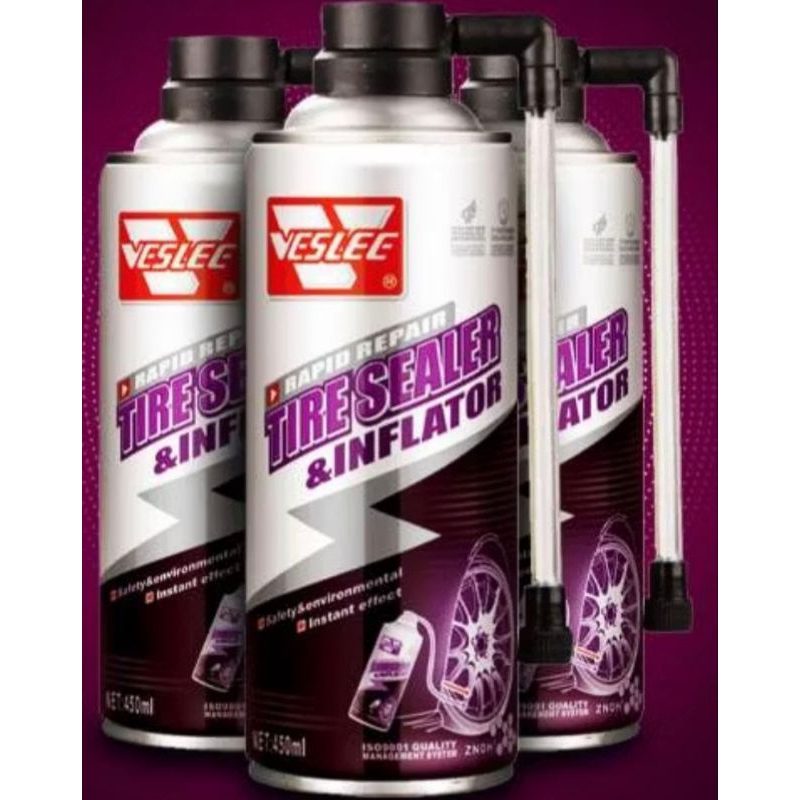 veslee tire sealer & inflator tambal ban tubless instant dan penambah angin ban