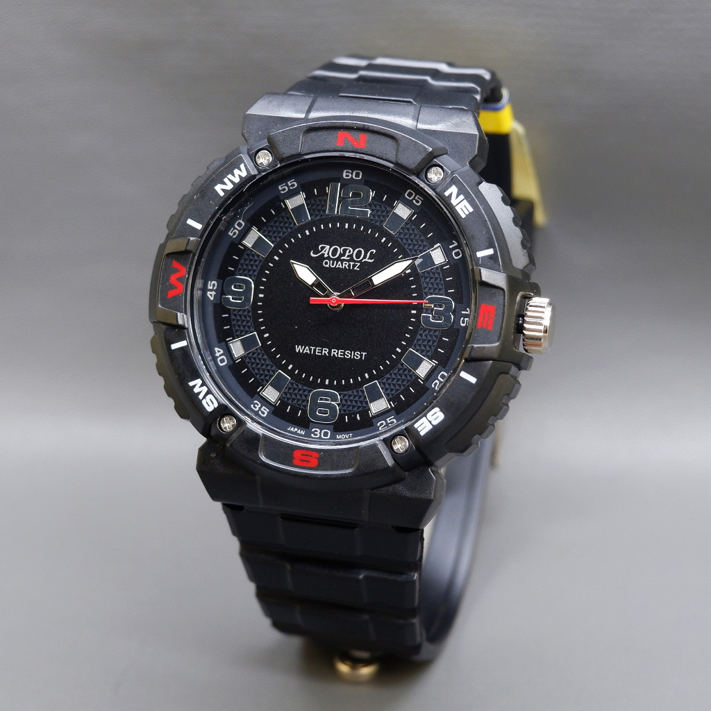 Jam Tangan Pria Original AOPOL 1702 Rubber Analog Sporty