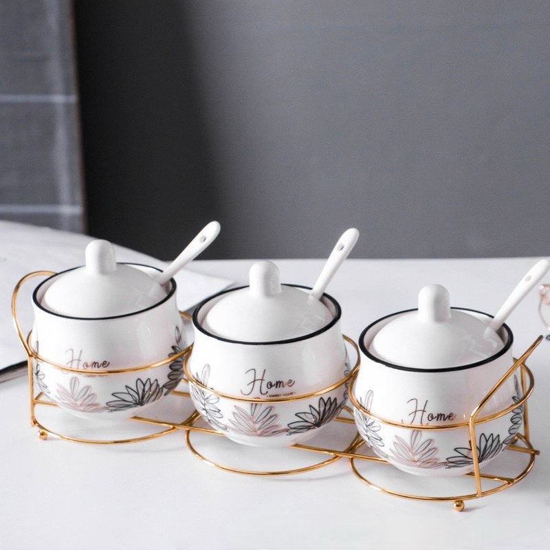 Ceramic Seasoning Jar Seasoning Bottle | Toples Bumbu Keramik Botol Bumbu | Hampers | Gift Set