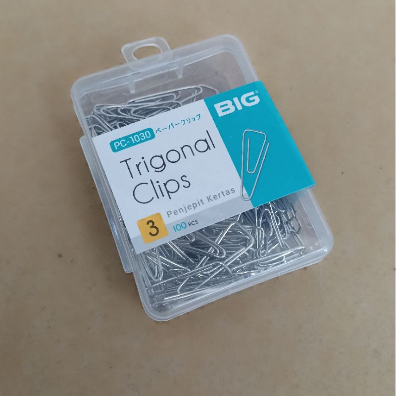 

Penjepit Kertas Trigonal Clips BIG 100pcs – Klip Kertas Anti Karat, Rapi & Elegan!