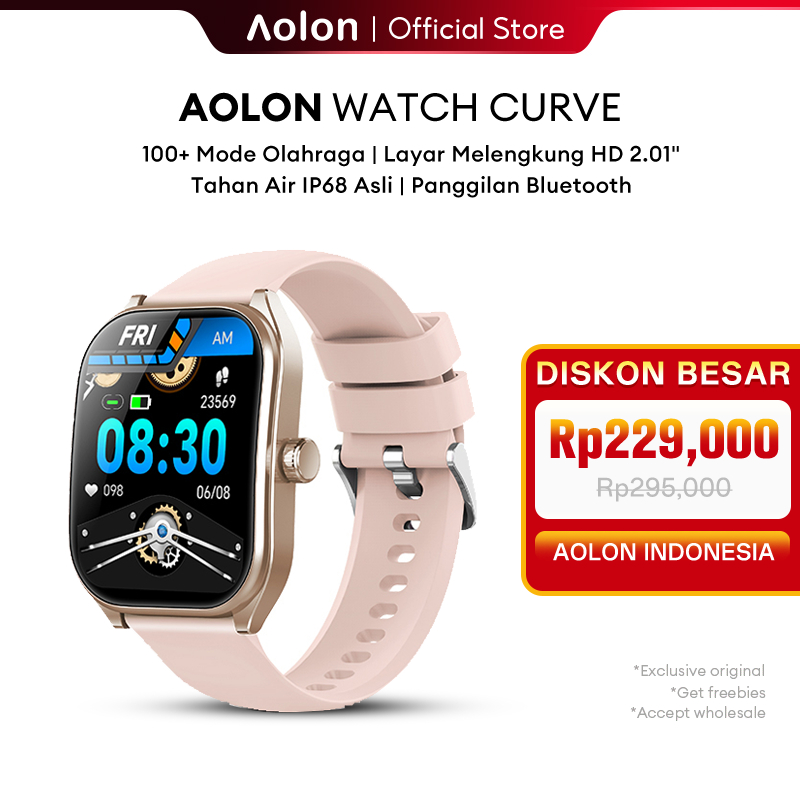 Aolon Curve Smartwatch Original  Jam Tangan Watch IP68 Waterproof Men Sports Fitness Tracker Women B
