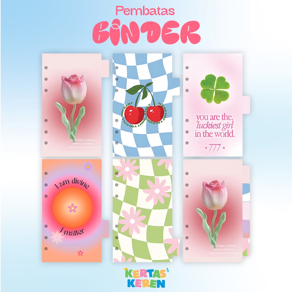 

Pembatas Binder A5 A6 – 5 Lembar Binder Divider Lucu untuk Jurnal & Notebook Aesthetic
