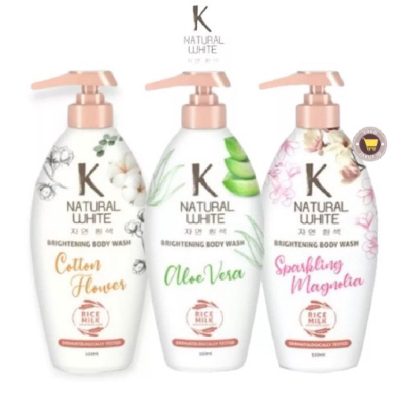 K NATURAL WHITE Whitening Sabun Mandi Cair Botol 500ML Knatural Bodywash Body Wash Pembersih Badan B