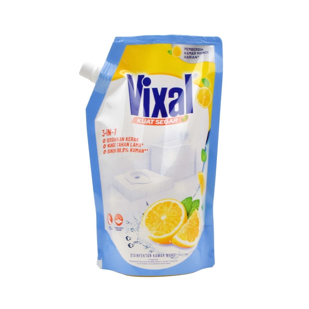 PEMBERSIH KERAK KAMAR MANDI TOILET 3 IN1 VIXAL KUAT SEGAR POUCH REFILL