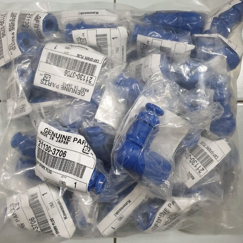 Cop Cangklong Tutup Busi Racing Biru Ninja R RR SS Original