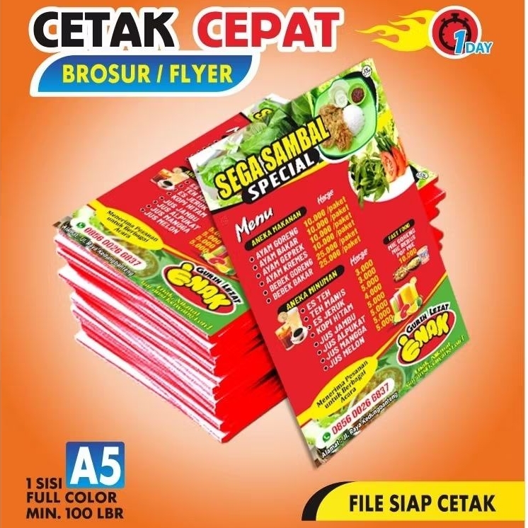 

Cetak Print Brosur Leaflet Flyer Selebaran Pamflet Print Warna dan Hitam Putih 1 Muka