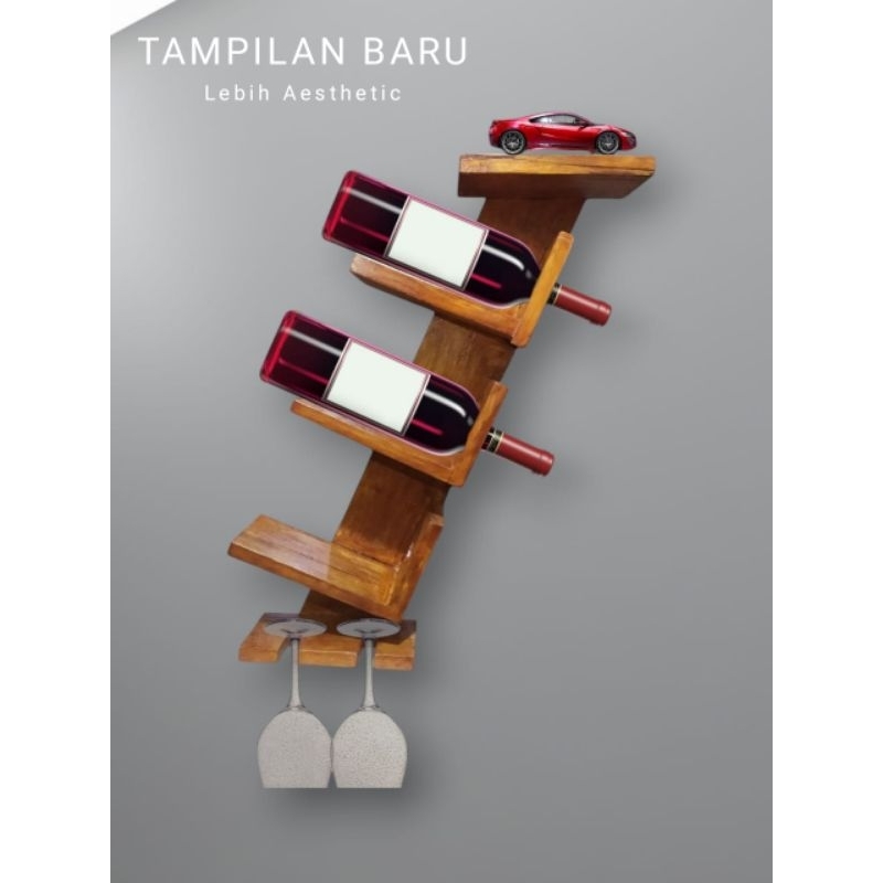 [READYYY] Rak botol rak dinding botol rak dinding kayu