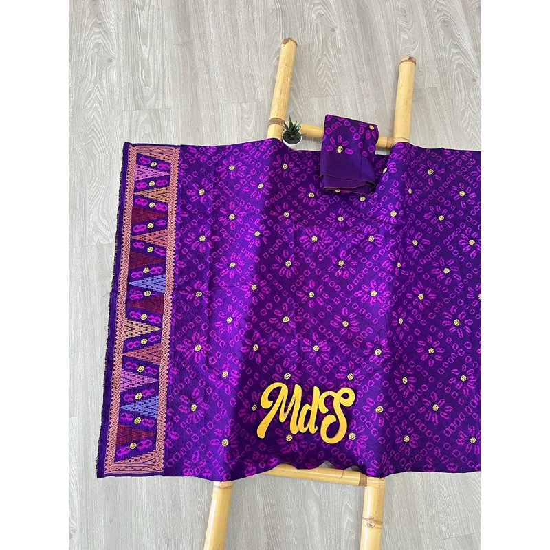 MdS Kamen Kamben Sutra Jumput Jumputan Singaraja Tretes Tumpal Songket Set Selendang Besar