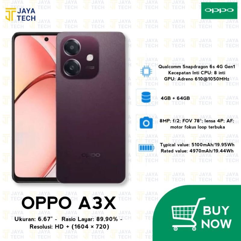 Hp Oppo A3x Ram 4+1/64 GB