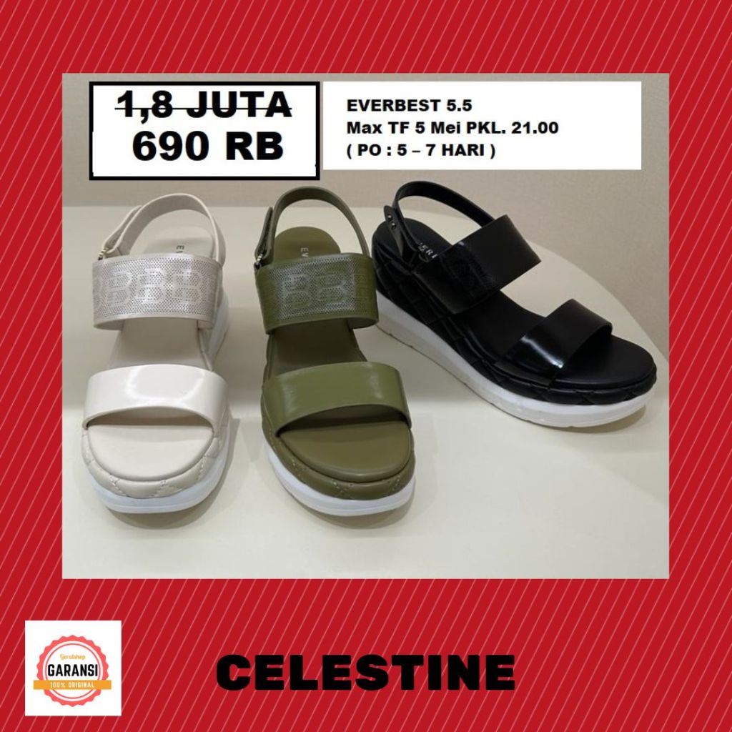 Sandal Wedges Wanita murah EVERBEST seri CELESTINE 100% ORIGINAL SALE