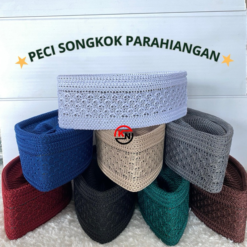 PECI SONGKOK PARAHIANGAN POLOS/PECI RAJUT GROSIR/BUSANA MUSLIM PRIA
