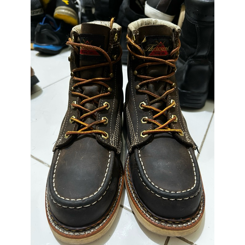 preloved thorogood moctoe boots size 6D insole 24cm