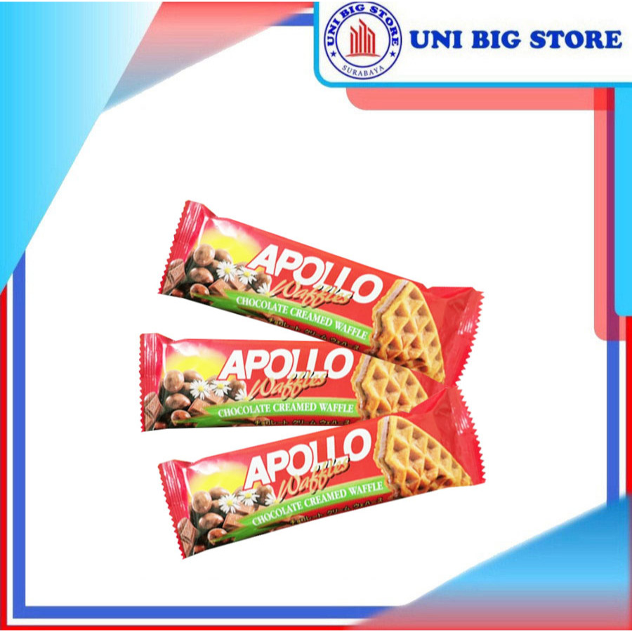 

Apollo Chocolate Creamed Waffles 18 gr Coklat Wafer Waffle ECER