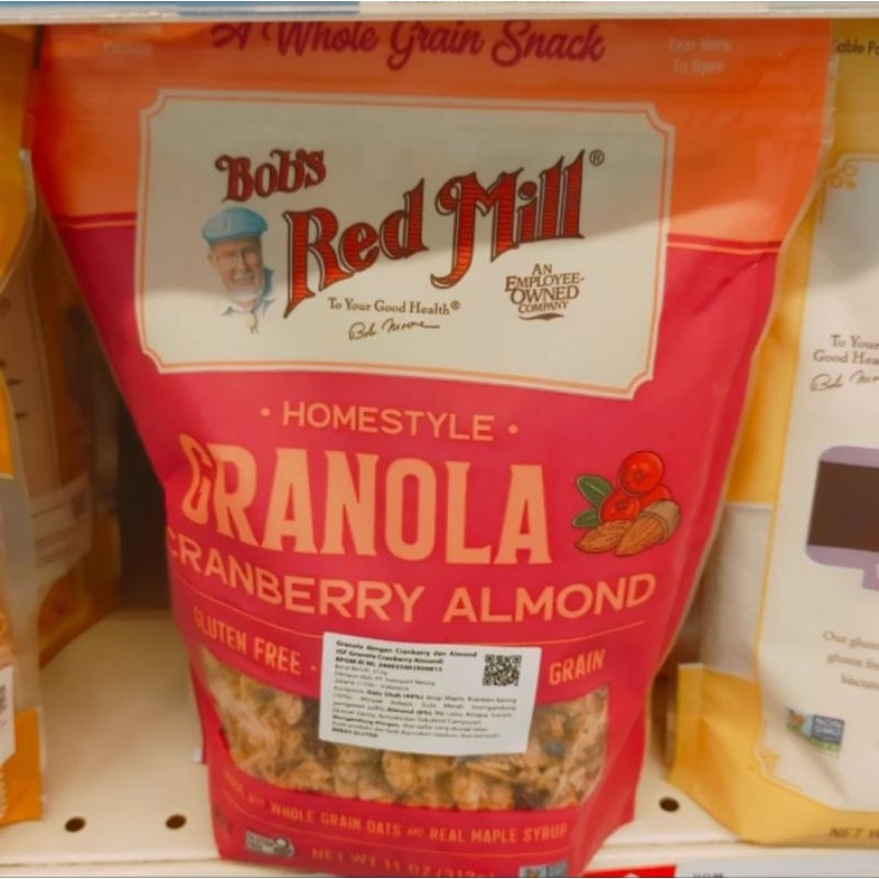 

bob red mill BRM granola cranberry almond sereal 312gr