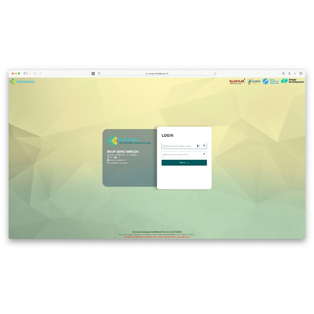 Instalasi SIMGOS Rekam Medis Elektronik