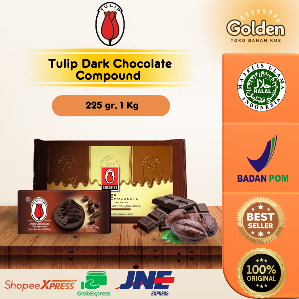 

TULIP Dark Chocolate Compound / Coklat Batang Tulip 225 gr, 1 kg
