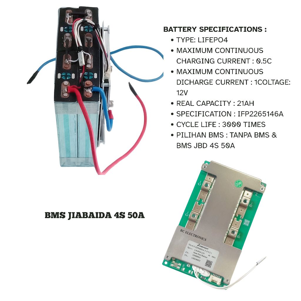 Battery Lifepo4 12v 20Ah plus Bms